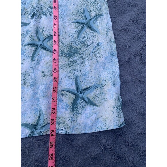 Vtg Sleeveless Maxi Dress Size S Small Square Neck Pocket Starfish Print Rayon - Picture 13 of 16